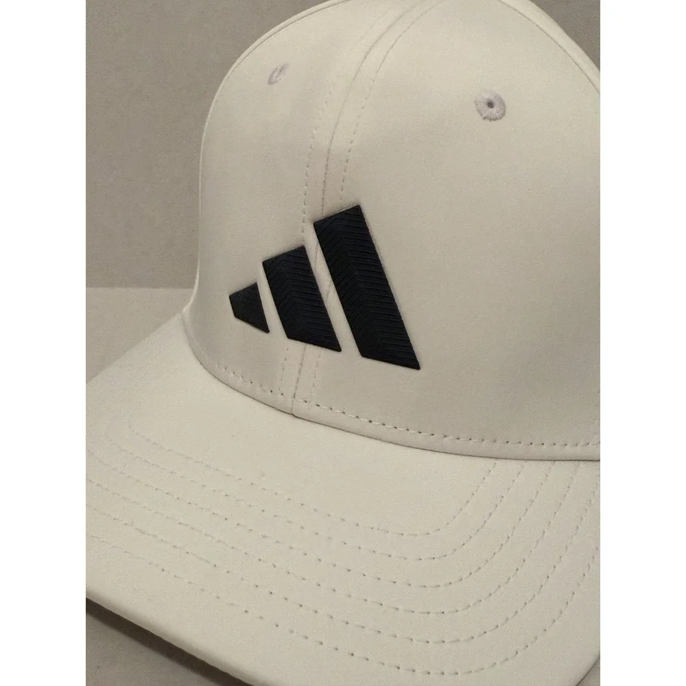 Authentic Adidas Men's Aero Ready 3-Stripe Snap Back Hat Cap Adjustable White‎
